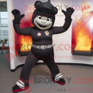 Black Fire Fighter mascot...