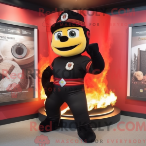 Black Fire Fighter mascot...