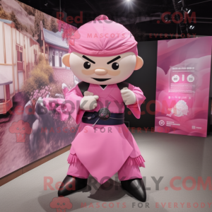 Pink Samurai mascot costume...