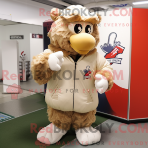 Beige Fried Chicken maskot...