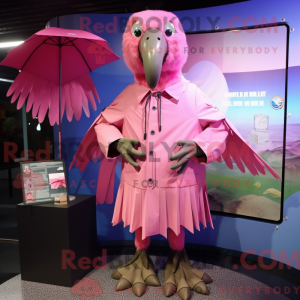 Pink Vulture mascot costume...