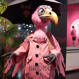 Pink Vulture maskot kostume...