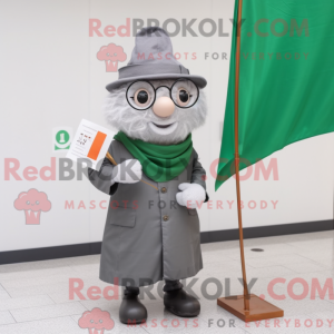 Gray Irish Flag mascot...