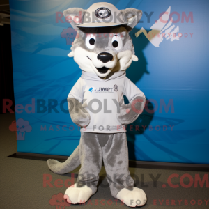 Sølv Dingo maskot kostume...