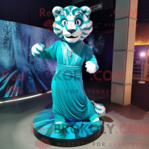 Turquoise Tiger mascot...