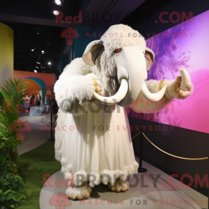 Hvid Mammoth maskot kostume...