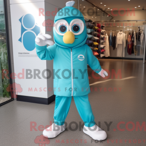 Cyan Doctor maskot kostume...