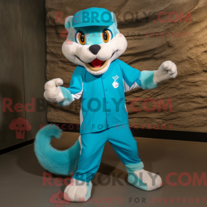 Turquoise Weasel mascot...