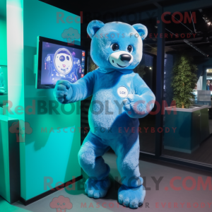 Blue Bear mascot costume...
