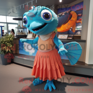 Turquoise Salmon mascot...