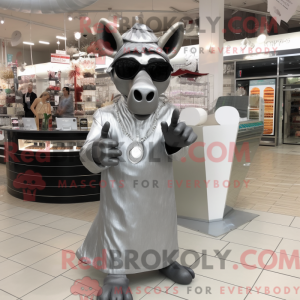 Silver Moose mascot costume...
