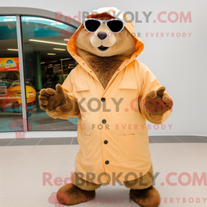 Tan Marmot mascot costume...