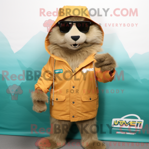 Tan Marmot mascot costume...