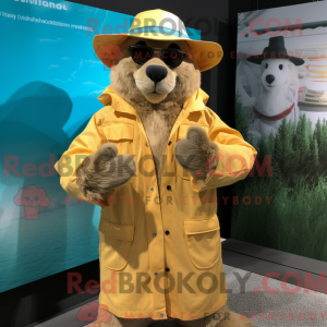 Tan Marmot mascot costume...