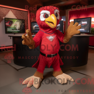 Red Hawk mascot costume...
