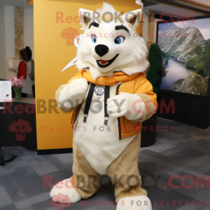 Cream Wolf maskot kostume...