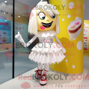 White Candy mascot costume...