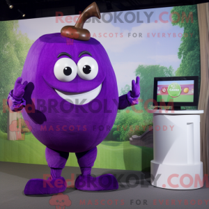 Purple Apple mascot costume...