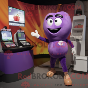 Purple Apple mascot costume...
