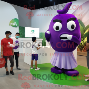 Purple Apple mascot costume...