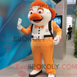 Beige Clown Fish mascot...