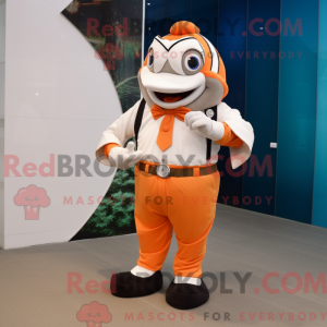 Beige Clown Fish mascot...