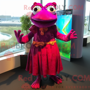 Magenta Frog maskot kostume...