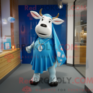 Blue Jersey Cow mascot...