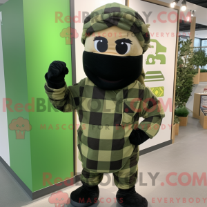 Olive Ninja mascot costume...