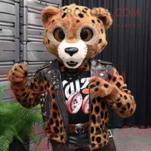 Rust Leopard mascot costume...