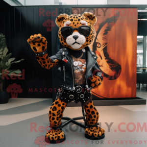 Rust Leopard mascot costume...
