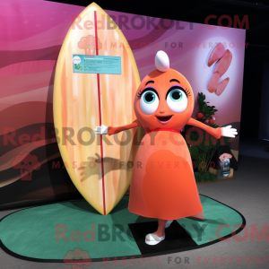 Peach Surfboard mascot...