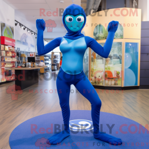 Blå Superhelte maskot...