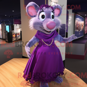 Paarse Rat-mascottekostuum...