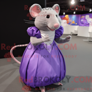 Paarse Rat-mascottekostuum...