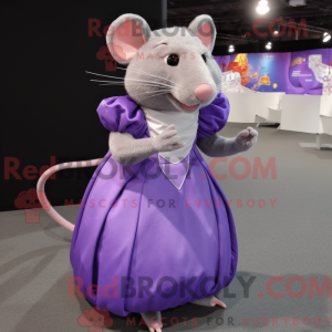 Purple Rat mascot costume...