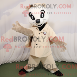 Beige Badger maskot kostume...