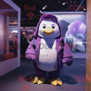 Purple Penguin mascot...