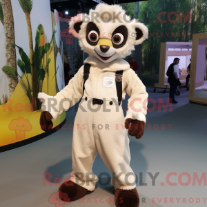 Cream Lemur mascot costume...