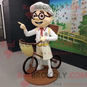 Cream Unicyclist mascot...