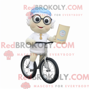 Cream Unicyclist mascot...