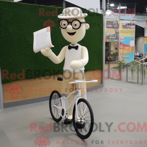 Cream Unicyclist mascot...