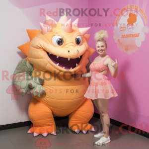 Peach Ankylosaurus mascot...