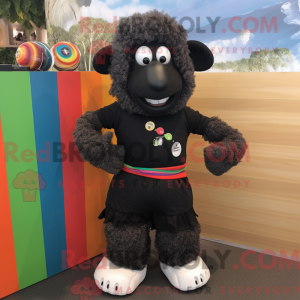 Black Merino Sheep mascot...
