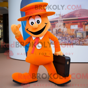 Mascotte de magicien orange...