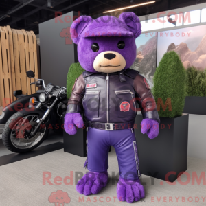 Purple Teddy Bear mascot...