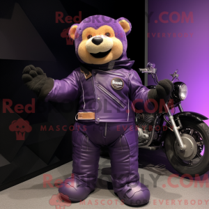 Purple Teddy Bear mascot...