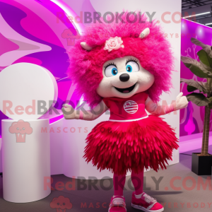 Magenta pindsvin maskot...
