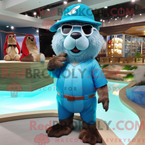 Sky Blue Beaver mascot...