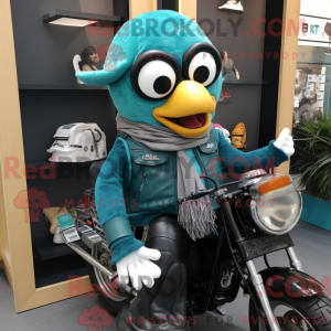 Teal Doctor mascot costume...